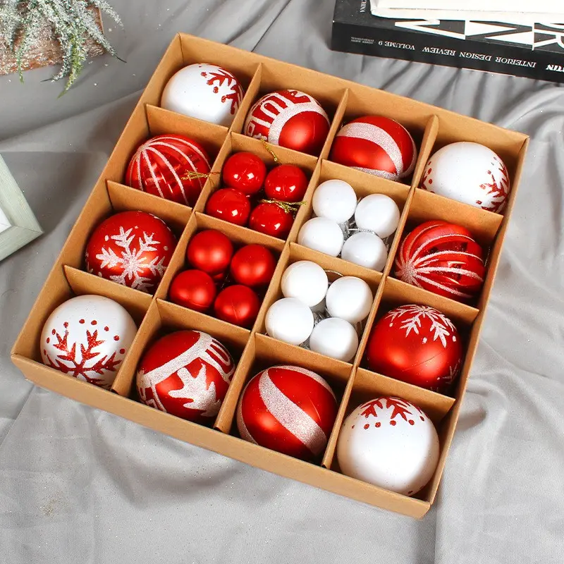 Christmas Tree Ball Decoration Set, Multi-Color Plastic Shatterproof Hanging Ornaments, and, Festival Party Home Decor