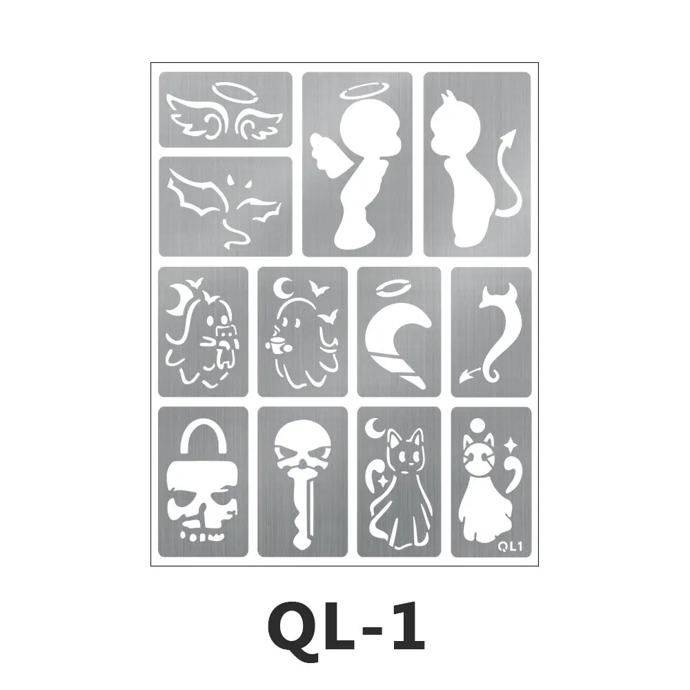 Halloween Cartoon Tattoo Template, Reusable Body Art Horror Tattoo Stickers, Festival Face Tattoos, Repeat Use Tattoo Patches
