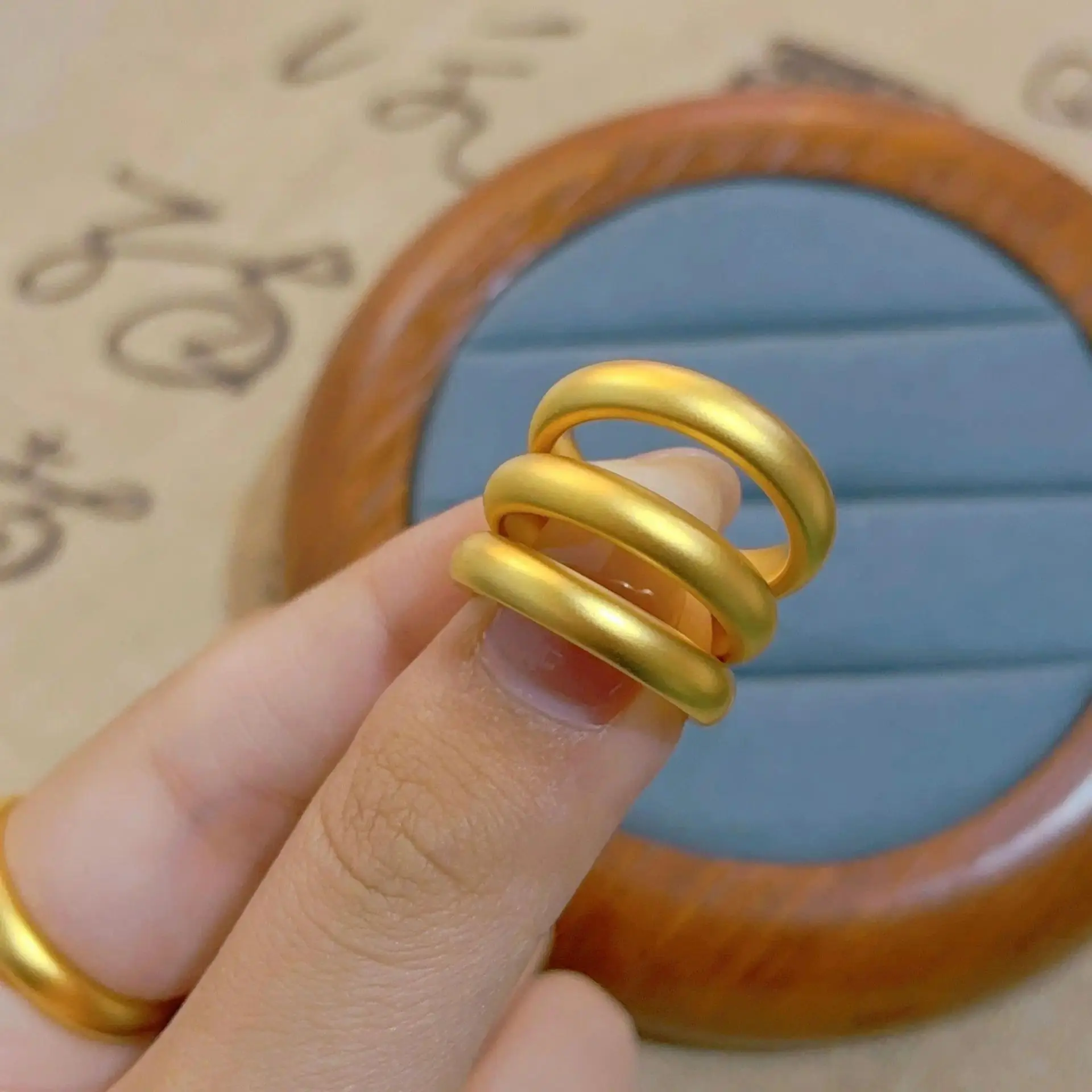Glistening Minimalist Elegance! 24K AU999 Gold Thin Plain Ring, Sleek Profile for Stackable Sophistication