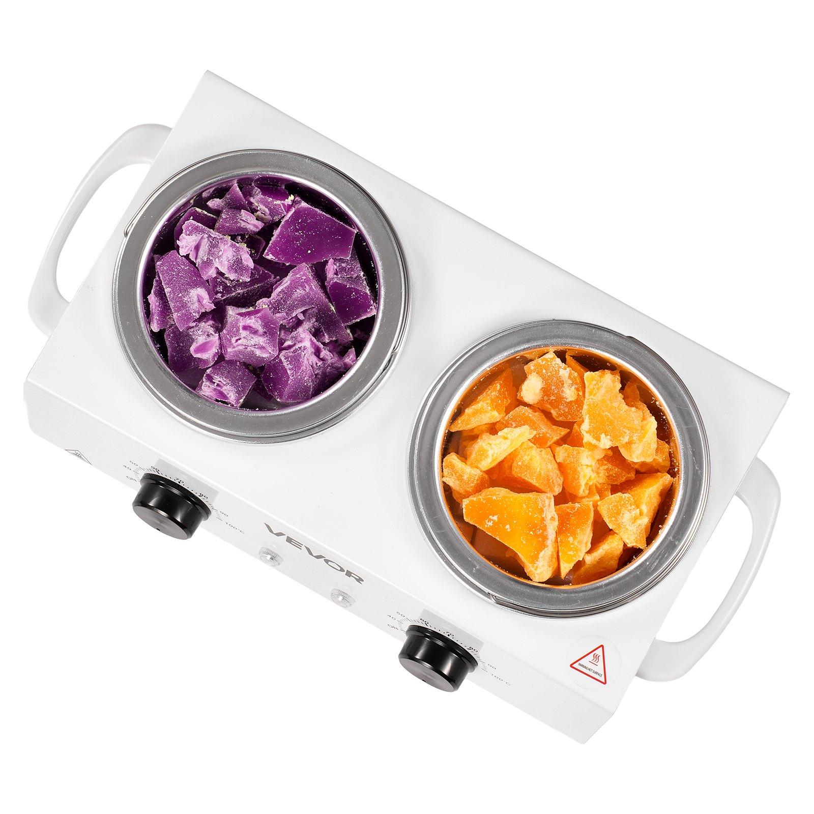 VEVOR Double Wax Warmer, 1200ML Professional Dual Wax Warmer for Hair Removal, 32 ℉ - 212 ℉ Adjustable Electric Waxing Heater Pot with 50PCS Waxing Sticks for Home Use, Beauty Salon, Spa VEVOR Double Wax Warmer, 1200ML Professional Dual Wax Warmer for Hair Removal, 32 ℉ - 212 ℉ Adjustable Electric Waxing Heater Pot with 50PCS Waxing Sticks for Home Use, Beauty Salon, Spa