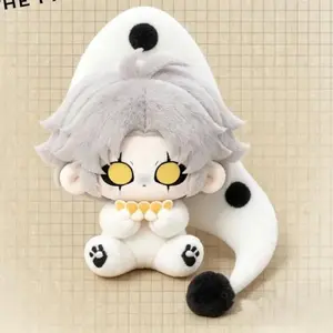 10cm The Freak Circus Pierrot Cotton Doll Handmade Stuffed Plushie Kawaii Anime Clown Figure Pierrot Collectible Gift For Fans