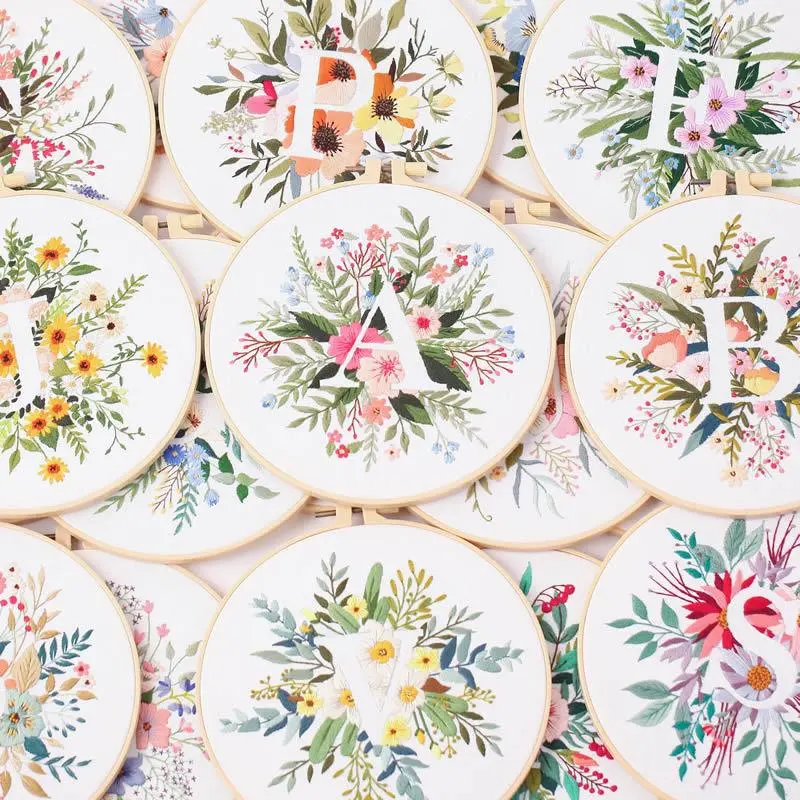 New 26 Letters Alphabet DIY Embroidery Kit, Handmade Suzhou Embroidery Craft Set