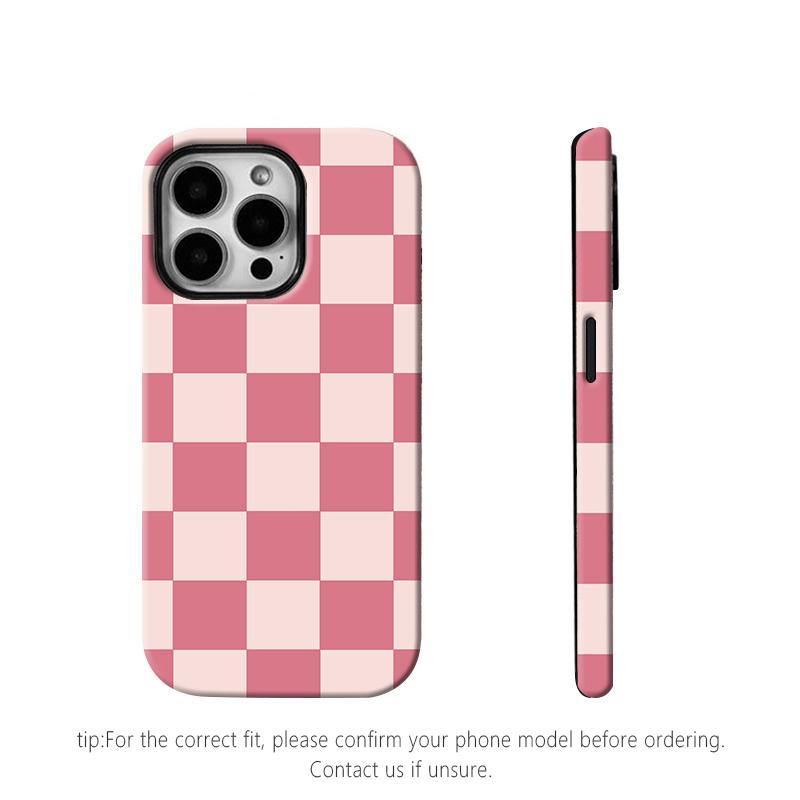 Matte Anti-slip Checkerboard Phone Case for iPhone17 Air 16 Pro Max 15 14 Plus 13 12 11 XS Anti-fingerprint and oil stain resistant, wear-resistant and scratch-resistant, premium matte texture.MFL03