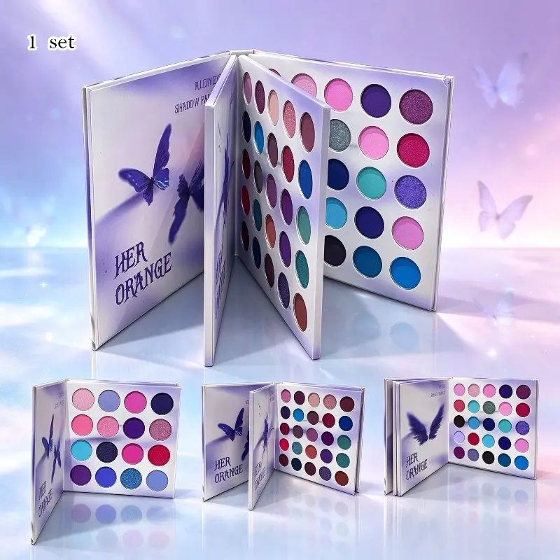 Gothic Eyeshadow & Blush Book Palette, Matte & Shimmer Purple and Black Shades, Dark Punk Cos & Halloween Eye and Blush Makeup Set, Specially for Gothic Makeup Lovers