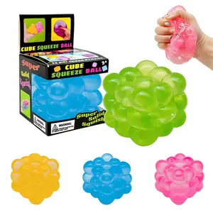 New 3D Candy Squeeze Cube Stress Relief Sensory Fidget Toy Soft Decompression Squishy Party Favor For Adults
