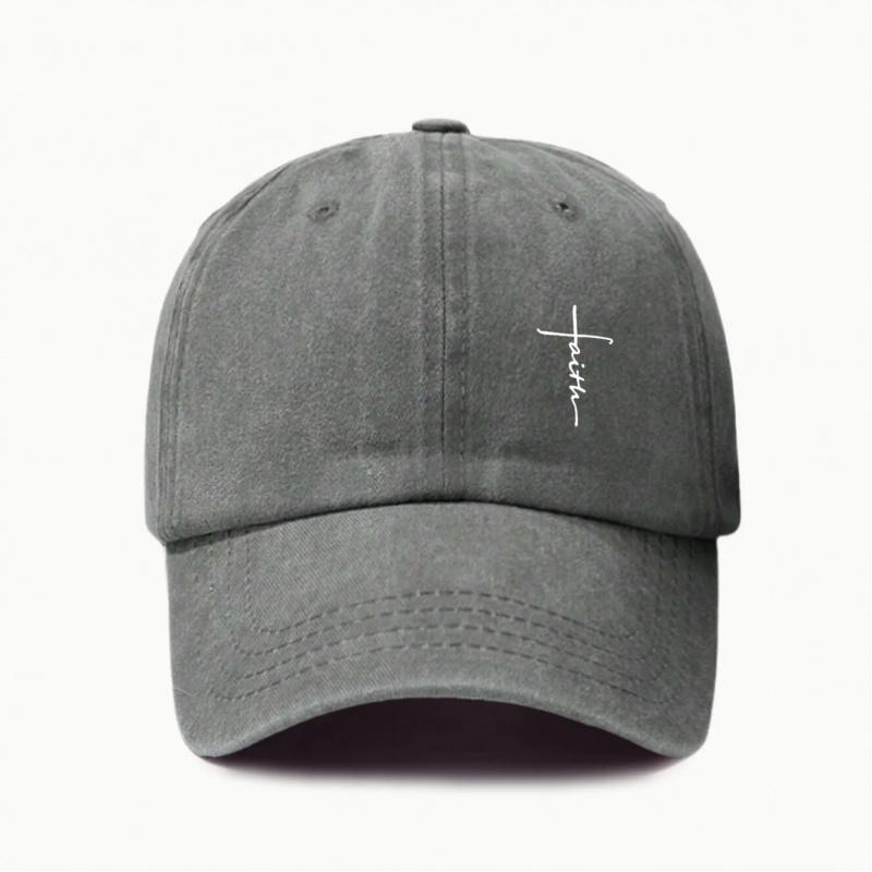 Retro washed water-resistant men's and women's universal cross-print baseball cap - Soft, breathable, adjustable dad hat