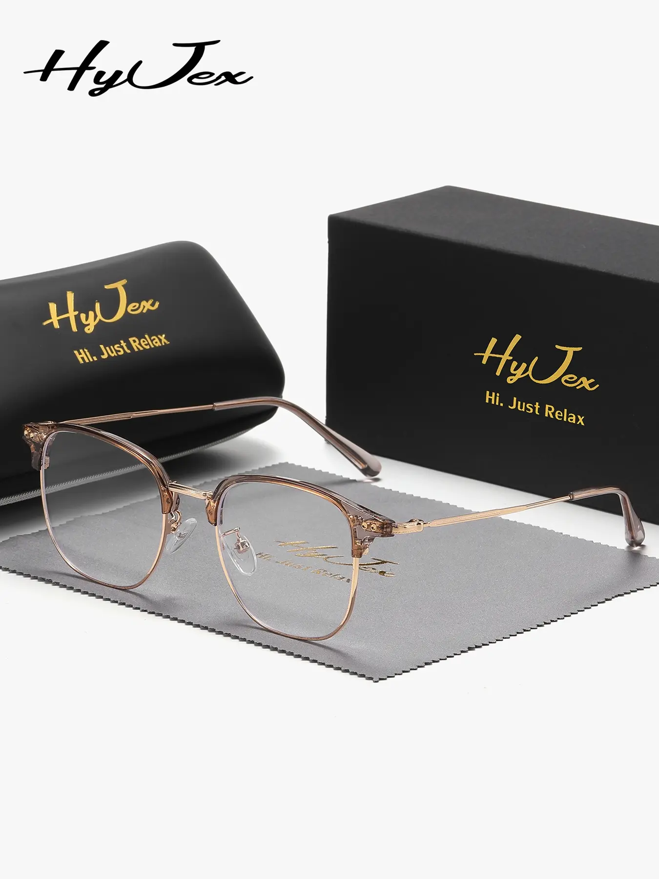 HyJex 1 Piece Unisex Exquisite Elegant Full Frame Plaon Glasses Gentle Impression Square Frame Plaon Glasses