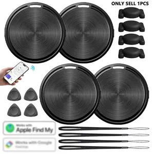 Smart Tracker Tag Dual System for Android or iOS 1 2 4 Pack, Works with Apple Find My or Google Find Hub App, Loud Sound, Replaceable Battery, for Keys, Luggage, Suitcase, Backpack, Wallet- Black/White