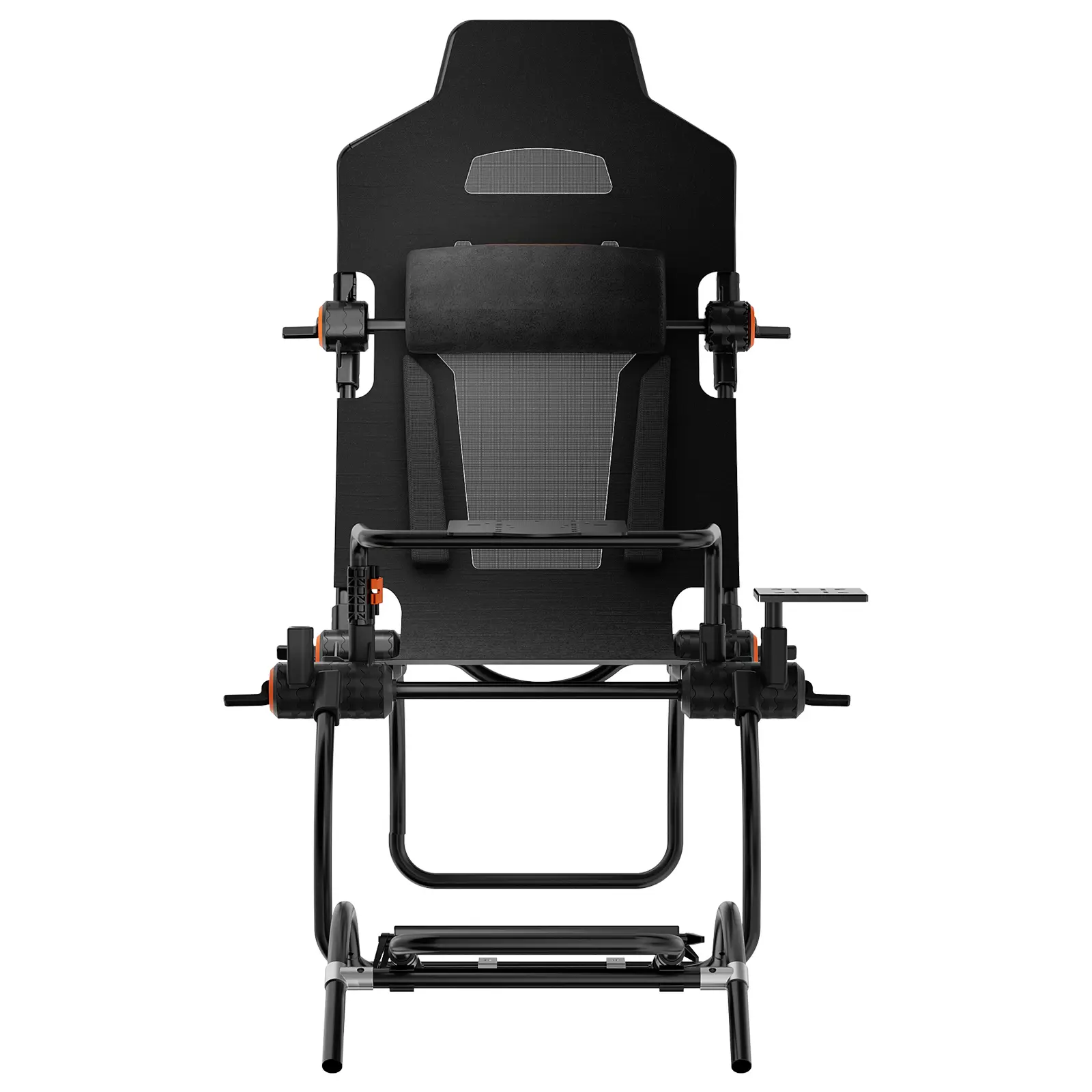 Foldable Racing Wheel Stand with Q235A Steel Frame, 180° Rotation, Adjustable Steering Wheel & Foot Pedal Angles, Integrated Cockpit, Adjustable Seat, Compatible with Logitech G923/G920/G29 & Major Brands, Easy Folding