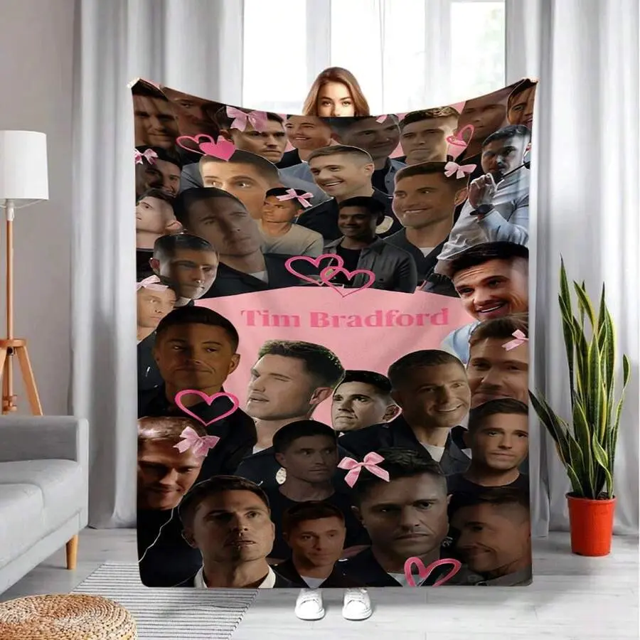 The Rookie TV Show Blanket - Tim Bradford & Characters (Rosen, Lopez, Wade) Ultra-Soft Throw, All-Season Couch Bed Camping Travel Blanket, Machine Washable Polyester