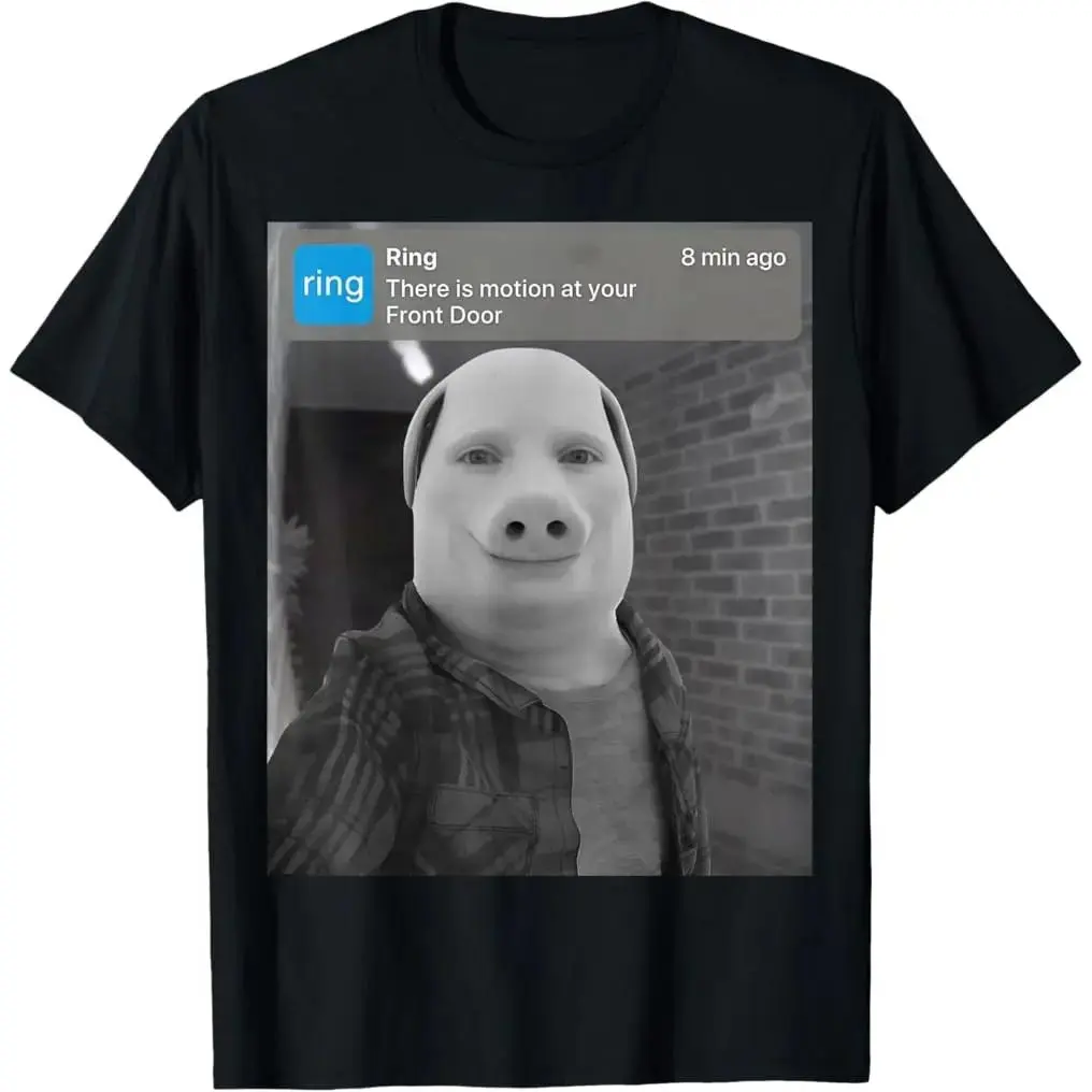 John Pork "There is Motion at Your Front Door" Festival Short-Sleeve Round Neck  Fabric Sports Top, Breathable Outdoor Activewear, Shortsleeve, Casual