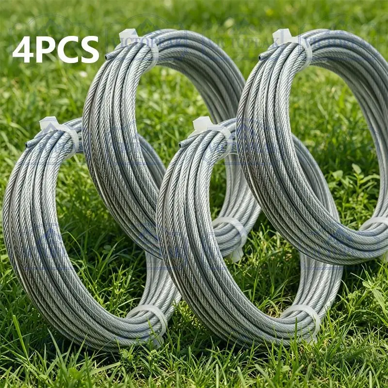Steel Grass Trimmer Line, Round 2.4mm X 5m, 4-Pack, Durable Replacement for Lawn Mowers, Garden Trim Line, Wear-Resistant Cutting Wire Garden Power Tool Accessories Steel Wire 2.4mm Trimmer Line for Brush Cutter Trimmer Head