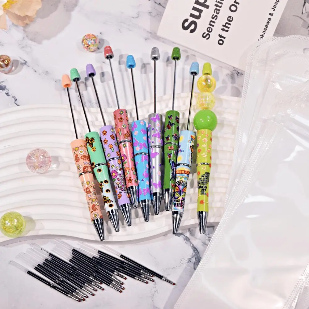 40pcs Beadable Sticker Pen Set with Refills and Storage Bags, DIY Gel Pens for Women and Men, Creative Writing Supplies, Back To School Gift