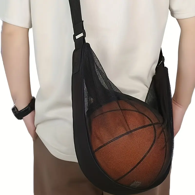 [3 Options] Basketball Bag, Large Capacity, Single Shoulder Crossbody Bag for Sports Training, Ball Storage Bag, Basketball Bag, Volleyball Net Bag, Fitness Bag
