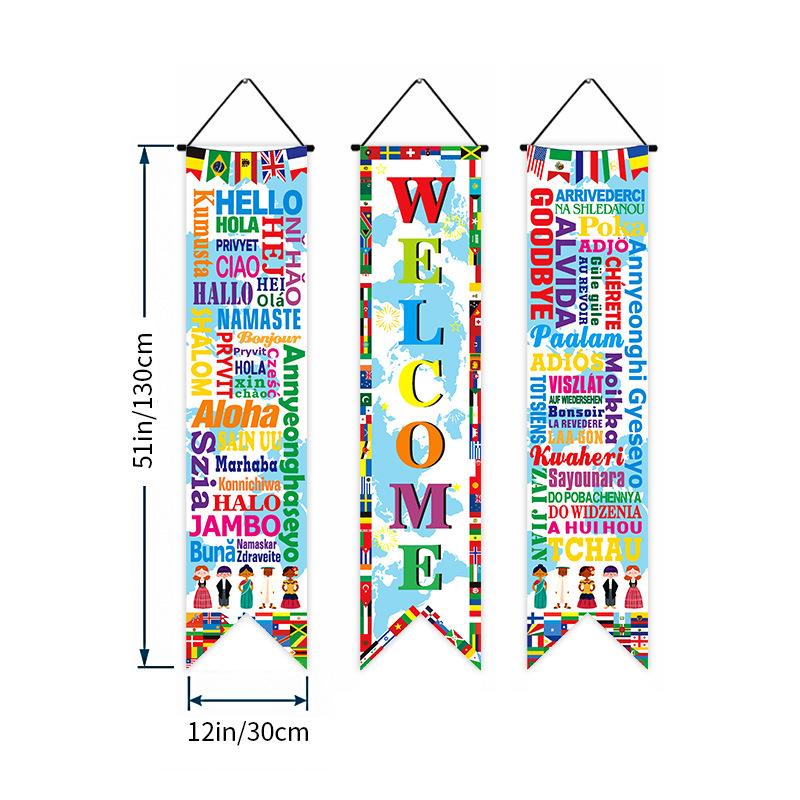 2026 World Cup Decoration, International Flag Bunting 30x130cm Fade-Resistant, Football Party Supplies for Classroom, Bar, Restaurant, Sports Viewing Parties