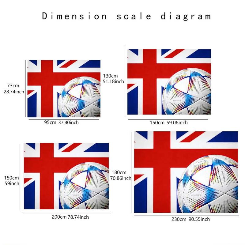 1 pc microfiber FIFA World Cup Inspired Tapestry Wall Hanging UK Flag Soccer Ball Print Colorful Decor for Living Room Bedroom Dining Room Outdoor Holiday Atmosphere Enhancer Tapestry Background Cloth Hanging Cloth Wall Cloth Decorative Cloth