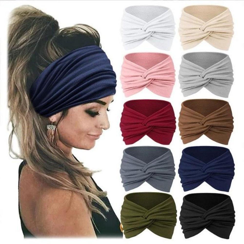 [Mother's Day Gifts]5 Pack Women's Sports Headbands, Elastic Sweat Absorbent Non-Slip Fashion Hairbands for Yoga Running Workout