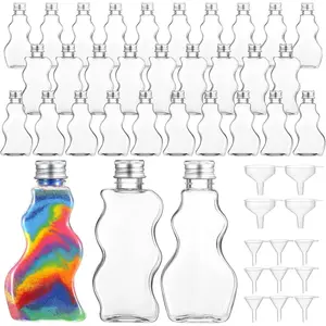 30 Packs 2.5 oz Plastic Sand Art Bottles with Lids for Kids 3 Style Sand Art Clear Container for Wedding Invitation Fun Craft Supply Boy Girl Decorationfidget toys