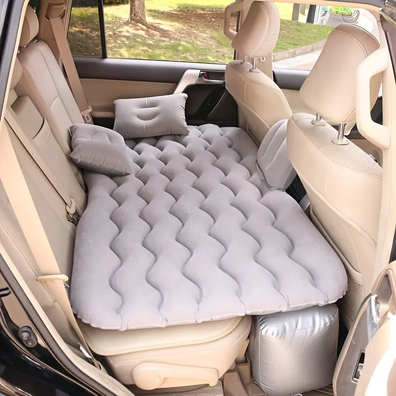 Inflatable Mattress for Multiple Vehicle Models, Foldable Travel Sleeping Pad for  Backseat, Random Color Black/Gray, Easy to Store