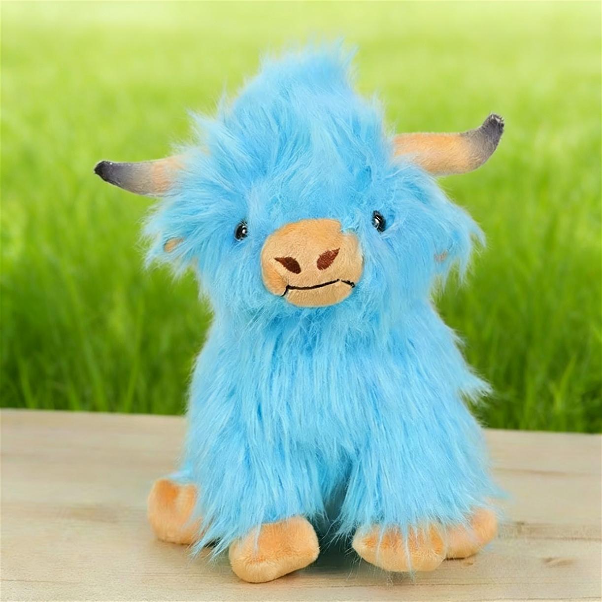 Kyloe Highland Cow Plush Toy, 25cm, Realistic Soft and Cute Farm Toy Plush Pillow, Stress Relief Toy, Anxiety Relief, Sensory Play, Children's and Adults' Room Decoration Gift, Birthday Gift, Halloween Gift