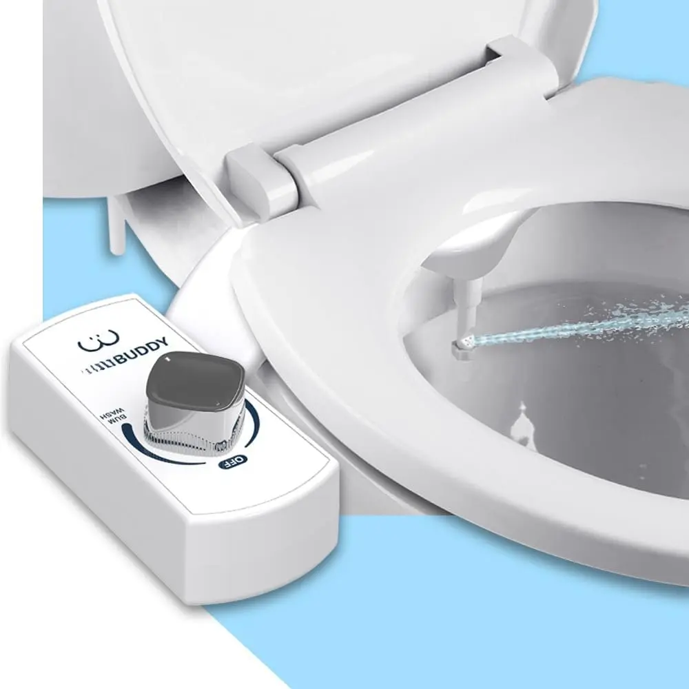 Buddy - Bidet Toilet Seat Attachment &  Water Sprayer (Easy to stall,  Fit, No Plumbg or Electricity Required | Self-Cleang Nozzle, Adjustable  Control,  Stock)