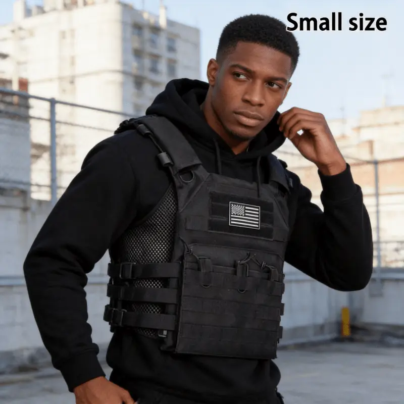 Minimalist Tactical Vest, Solid Adjustable Chest Rig with MOLLE System, Lightweight for Outdoor Training and Field Action, No