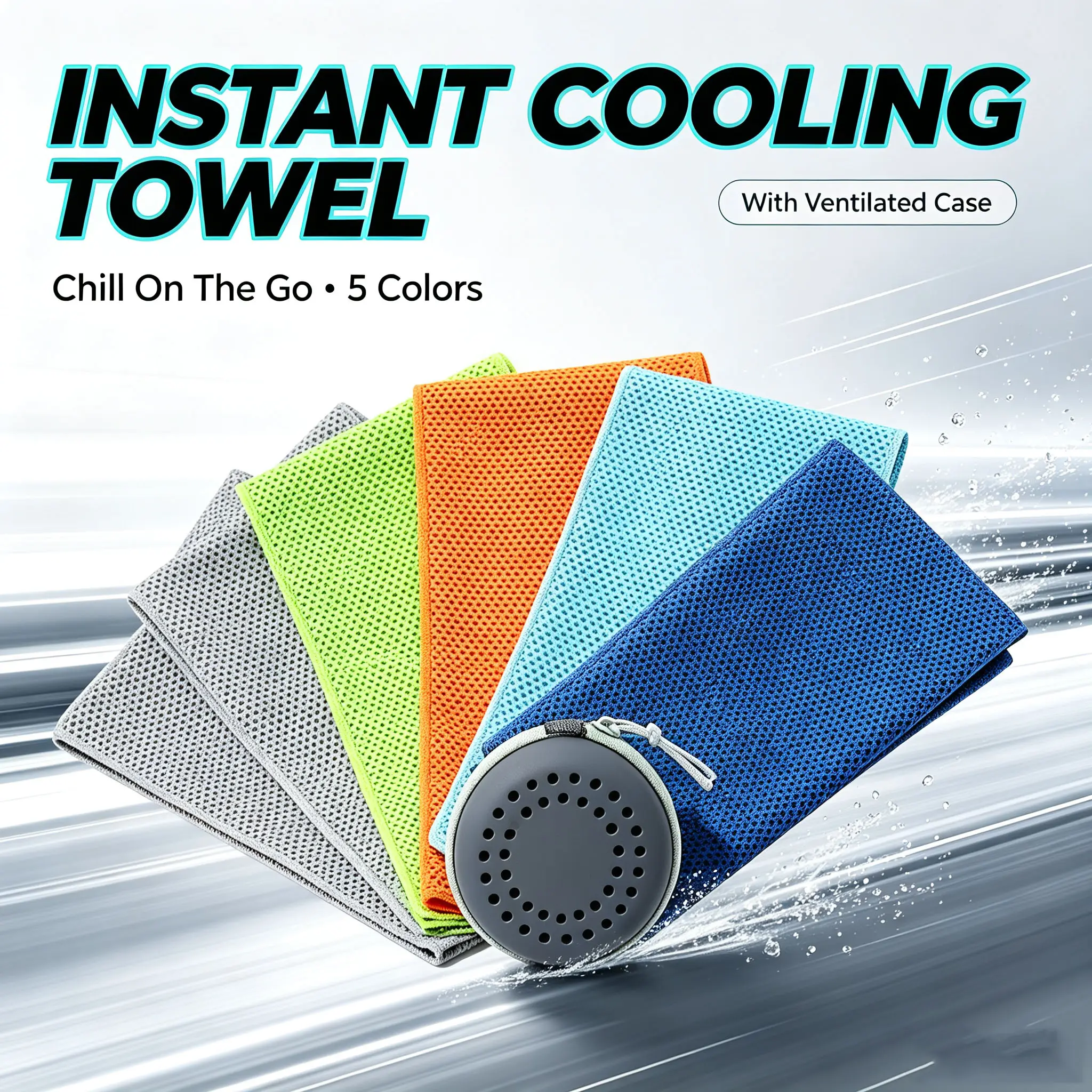 Summer Cooling Instant Cold Towel Quick Dry Chill Sports Towel Sweat Absorbing Ice Towel for Running Gym Fitness Workout