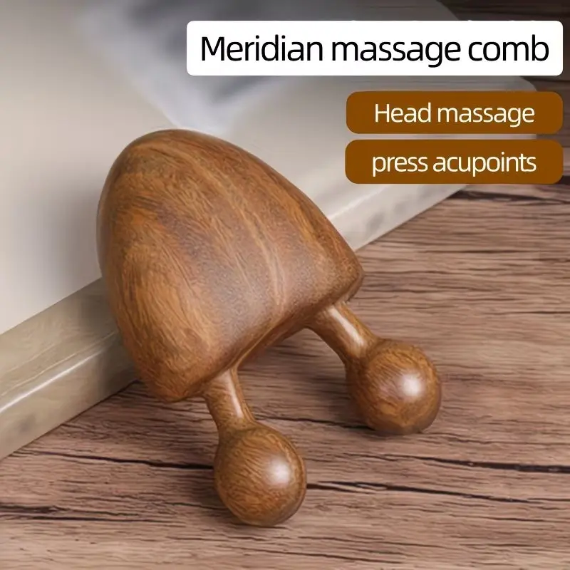 Wooden Nose Massager, Face Relaxing Massage Tool, Eye Acupressure Stick, Natural Wood Material, Stress Relief, Facial Care
