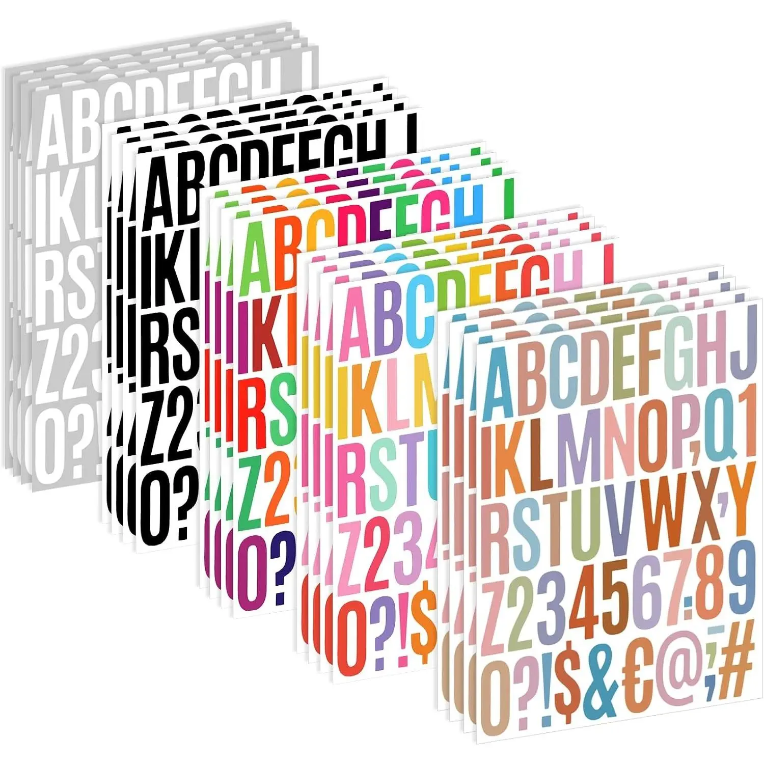 1000 Pcs 20 Sheets 2 Inch Large Alphabet Letter Stickers, Self Adhesive Vinyl Waterproof Numbers for Mailbox, Window, House Number Sign, Address NumberGift