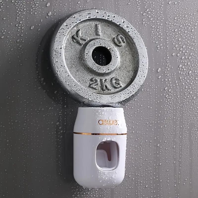 Automatic Toothpaste Dispenser Wall Mount, No Drilling Required, Bathroom Organizer Rack, Home Use Toothpaste Holder, Toothbrush