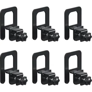 6 PCS Mattress Stoppers to Prevent Sliding, Adjustable Non Slip Mattress Holder for Metal Bed Frame, Keep in Place Sliding Gripper, Adjustable Anti-Slip Baffle, Black