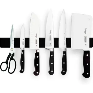 16 Inch Black Wood Knife Magnetic Strip - Wall Kitchen Magnetic Rack Holder