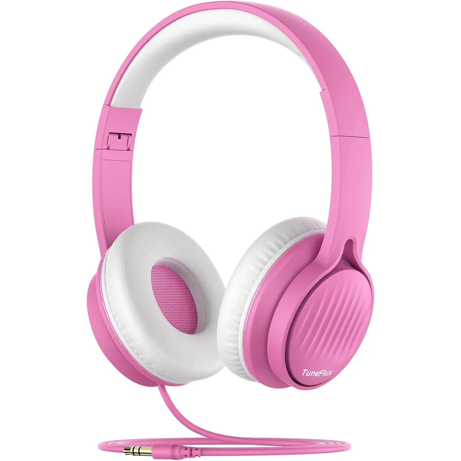 Upgraded Kids Headphones, Wired Toddler Headsets, 85dB Limited Volume On Ear Headphones, Portable Foldable Design, Stereo Sound Kids Headsets for School/Tablet/Travel-Pink