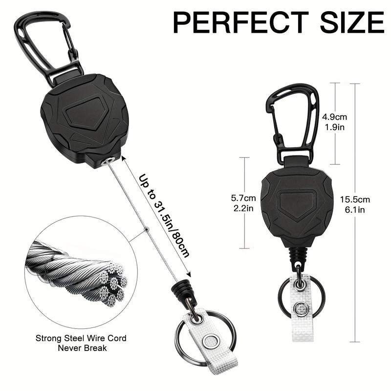 Retractable Heavy-Duty Badge Reel, 1/10 Sets Keychain Badge Reels with ID Card Holder, Portable Hard Plastic ID Holder for Students and Workers #TOP PICKS