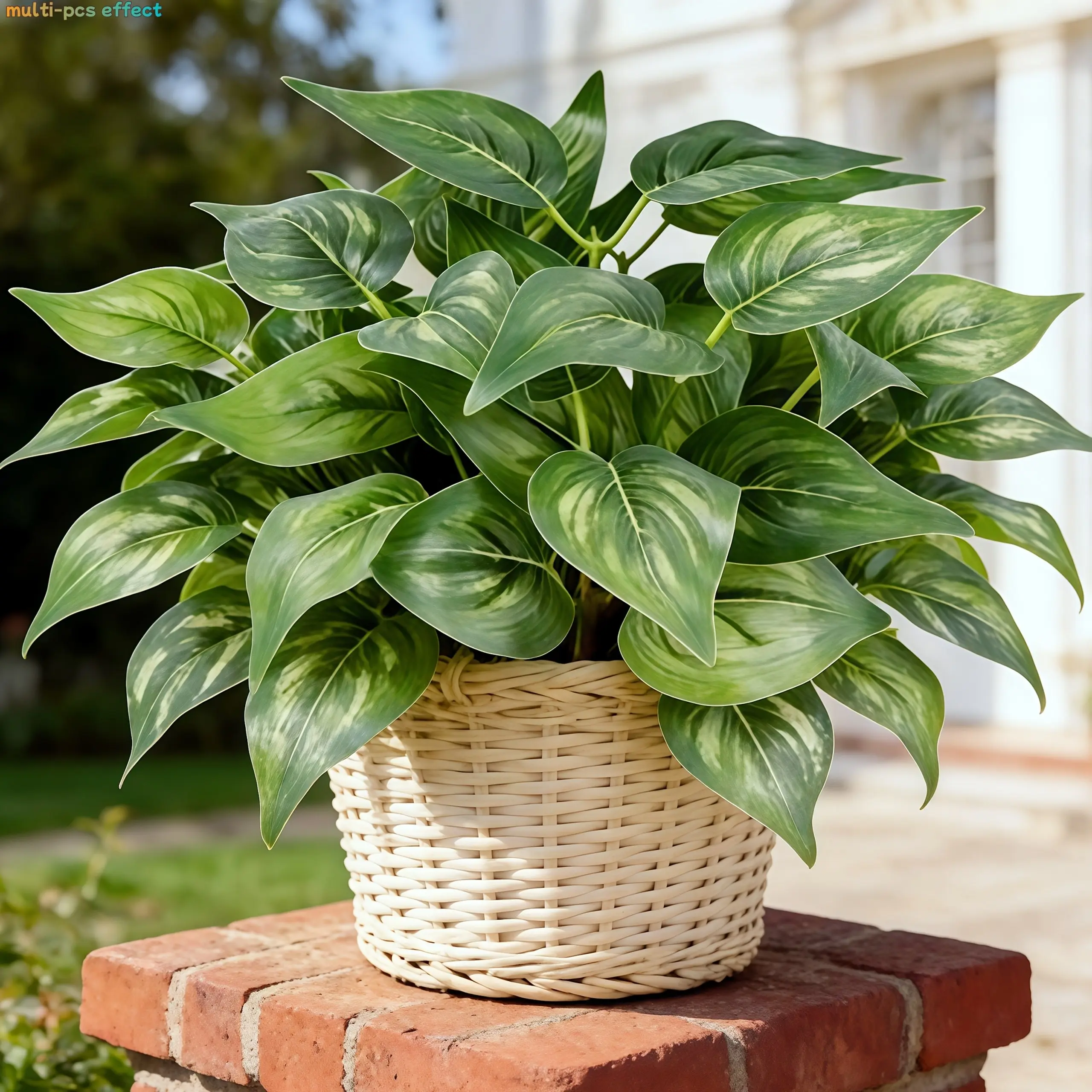5pcs-Simulated Chicken Heart Leaves-Green Artificial Plants-No Maintenance-Realistic-Live-Looking-For Home, Kitchen, Outdoor Decoration, Spring Simulated Plants, Does Not Include Flower Pot