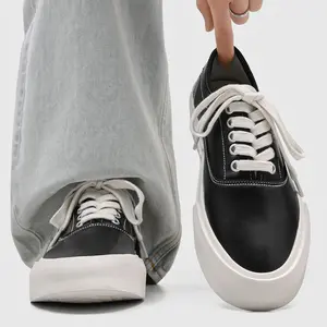 Chunky Platform Canvas Skate Trainers for Men 2026 Trend Low Top Daily Wear Shoes202697-J