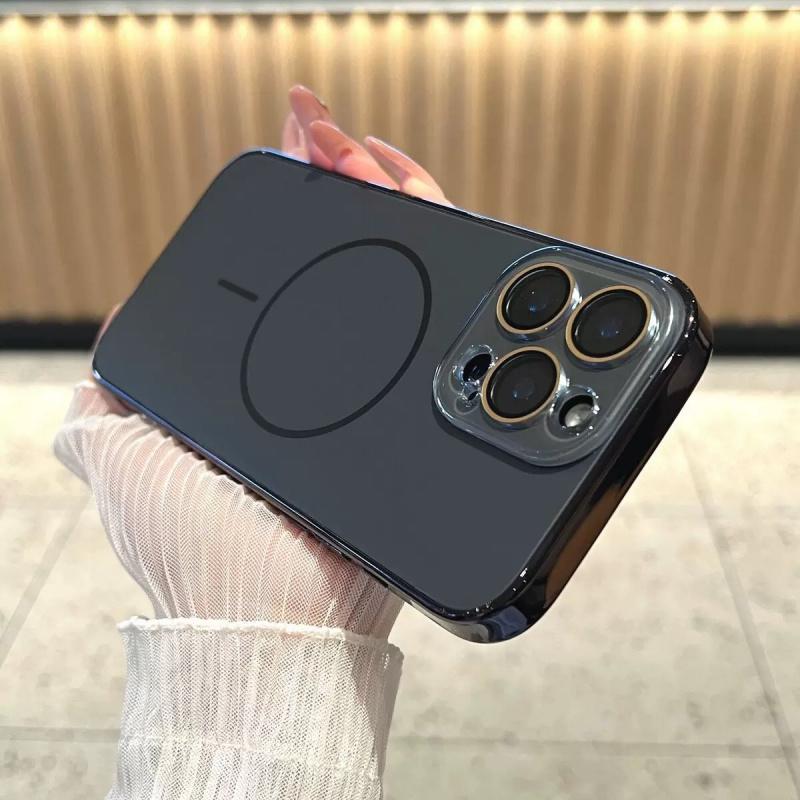 MagSafe Compatible Electroplated iPhone Case For IPhone 17/16/15/14/13/12/11 Pro Max/Pro/Plus/Air,  Full Camera Protection, TPU+PC Shockproof Phone Cover