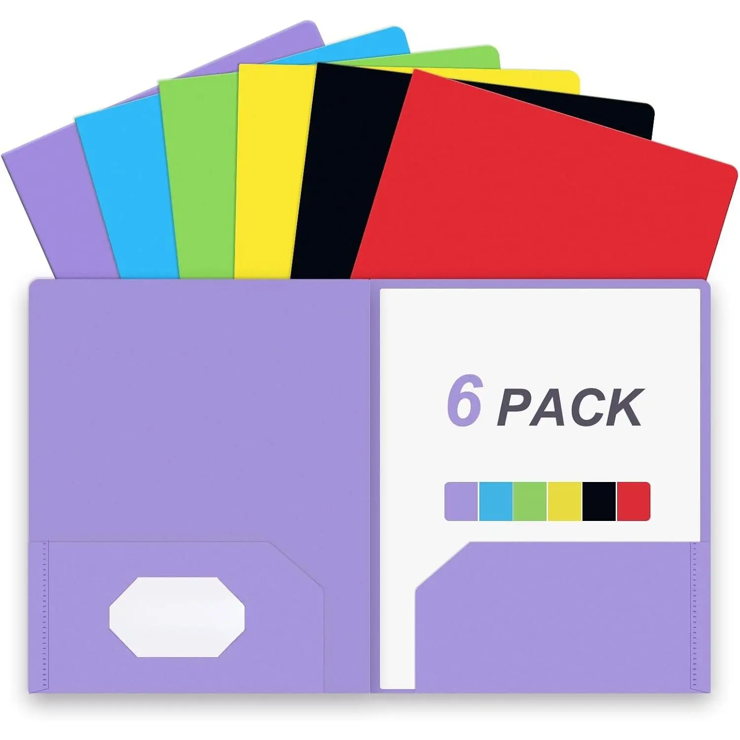 Folders with Pockets, 6 Pack Plastic Two Pockets Folders with Pockets, 6 Pack Plastic Two Pockets