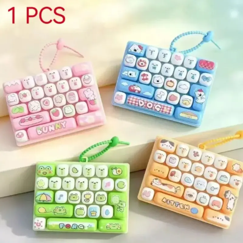 Cartoon Animal Diary 26 Key Stress Relief Keyboard Keychain, Large Fun Button Keyboard, Perfect Christmas Gift, Relaxation Essential