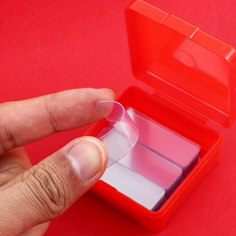 60pcs Heavy Duty Double-Sided Adhesive Tape - Waterproof Removable & Reusable Glue, Nano PVC Suitable for Walls，Quick-Dry Strong Hold No Residue for Walls, Posters, Crafts, Packaging, for home, Office, School - with Red Storage Box (Plastic Sheets)