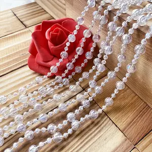 6m Clear Acrylic Crystal Bead Curtain DIY Door Window Partition Curtain String Garland Wedding Home Wall Hanging Decor