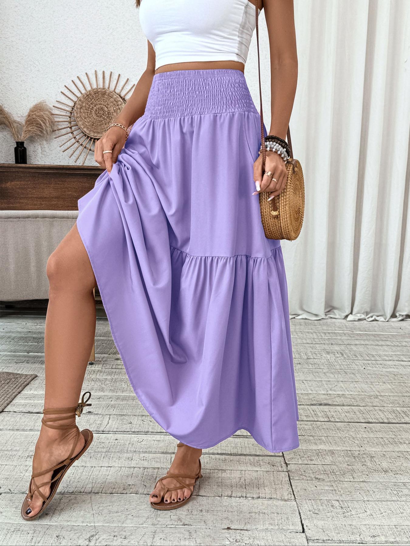 Women's Ditsy Floral Print Skirt, Boho Casual Fit A Line Long Skirt for Beach Holiday Vacation, Ladies Summer Clothes