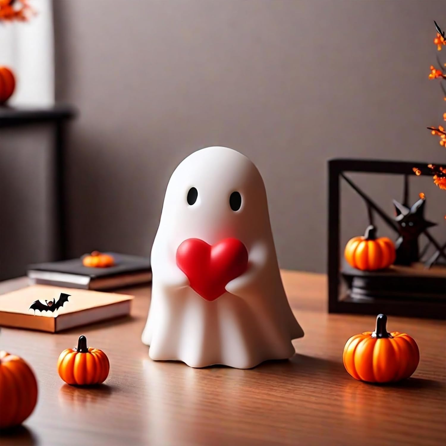 Ghost Design Ornament, Cute Ghost Decoration, Spooky Resin Sculpture, Halloween Decoration for Indoor and Porch Decor, Decorative Figurines