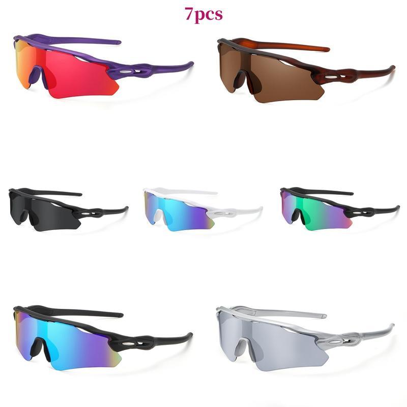 7-Pack Professional Sports Sunglasses – HD Clear Vision Windproof, UV400 Anti-Glare Protection, Unisex Outdoor Goggles for Cycling, Marathon, Mountaineering & All Outdoor Sports