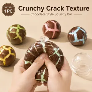 1 PC 2026 New Crispy Chocolate Stress Relief Toy, Chocolate Style Crunchy Crack Squishy Ball, Soft Moldable Squeeze Fidget Toy for Desk, Home, Travel and Daily Play