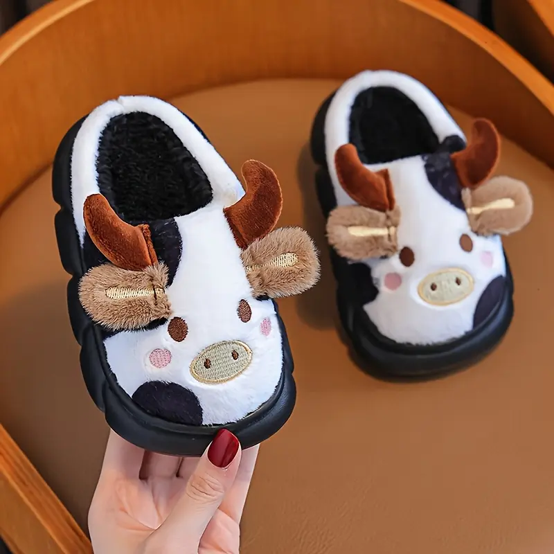 [Crazy Cow] Crazy Cow Big-Eared - Full Set of Sizes Boys, Girls, Adults, and Parent-Child Sets - Autumn/Winter Indoor Home - Cute Cow Design