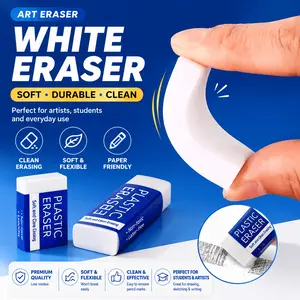 Back-to-School Essential 2B White Art Eraser,Pack of 10/16. Soft &Easy to Erase with LessCrumbs,Drawing Eraser forStudents’ Exams, Writing and Sketching. Paper-friendly, Clean and Smudge-free. Universal Stationery Refill for Home, Classroom and Office Use