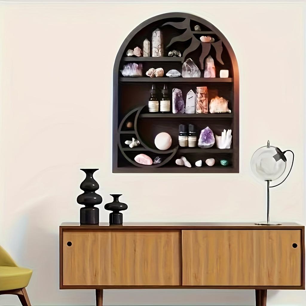 Wooden Crystal Display Rack, Multi-functional Witch Stone & Essential Oil Rack, Creative Multi-layer Storage Organizer for Home Decor, Display Shelf