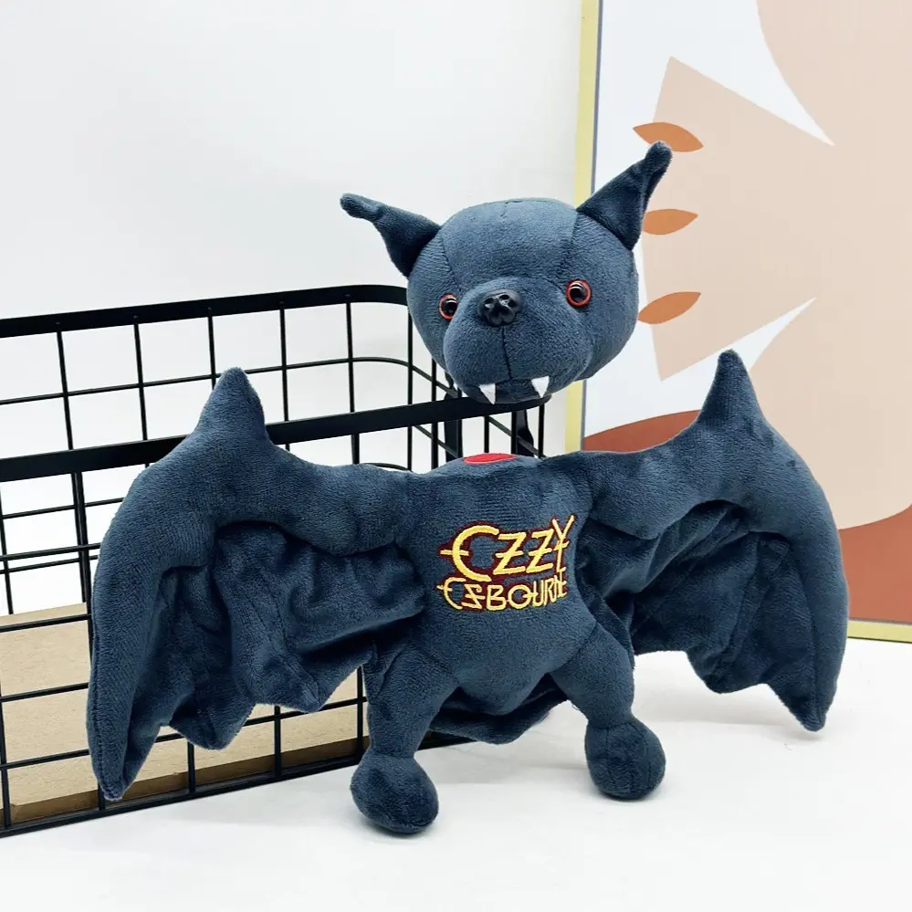 Ozzy Osbourne Bat-Biting Plush Toy, Magnetic Bat Plush Doll, Soft and Cuddly Bat-Shaped Stuffed Animal, Perfect Gift for Kids