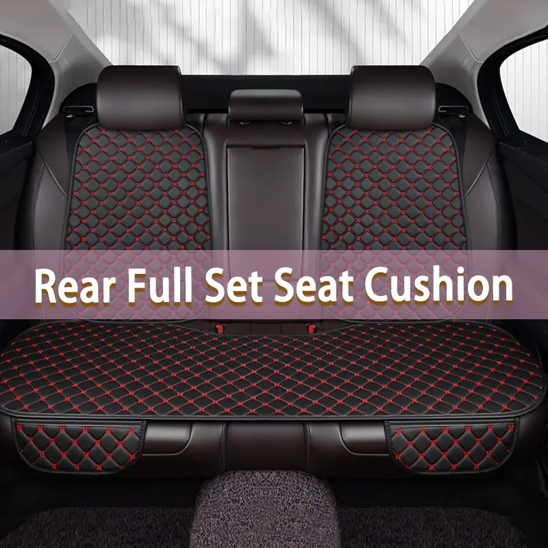 Universal Rear 3-Piece Plaid Seat Cushion, Full-Enclosure Backrest Waterproof Easy-Clean Car Seat Pad, Comfortable and Durable Design